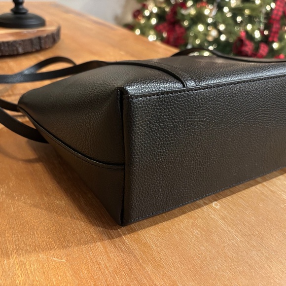 Monorow Sara Black Leather East West Shoulder Bag - Picture 7 of 14